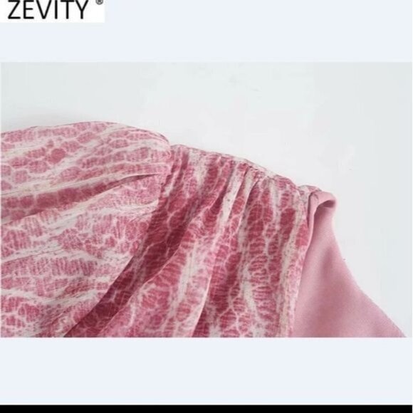 PINK SNAKESKIN PRINT DRESS BOHO STYLE - Picture 2 of 8